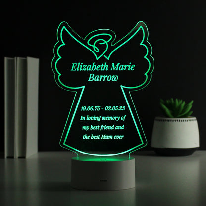 Personalised Free Text Angel Memorial Colour Changing LED Light - image 7