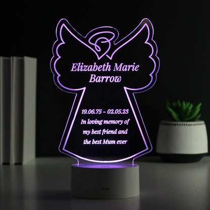Personalised Free Text Angel Memorial Colour Changing LED Light - image 8