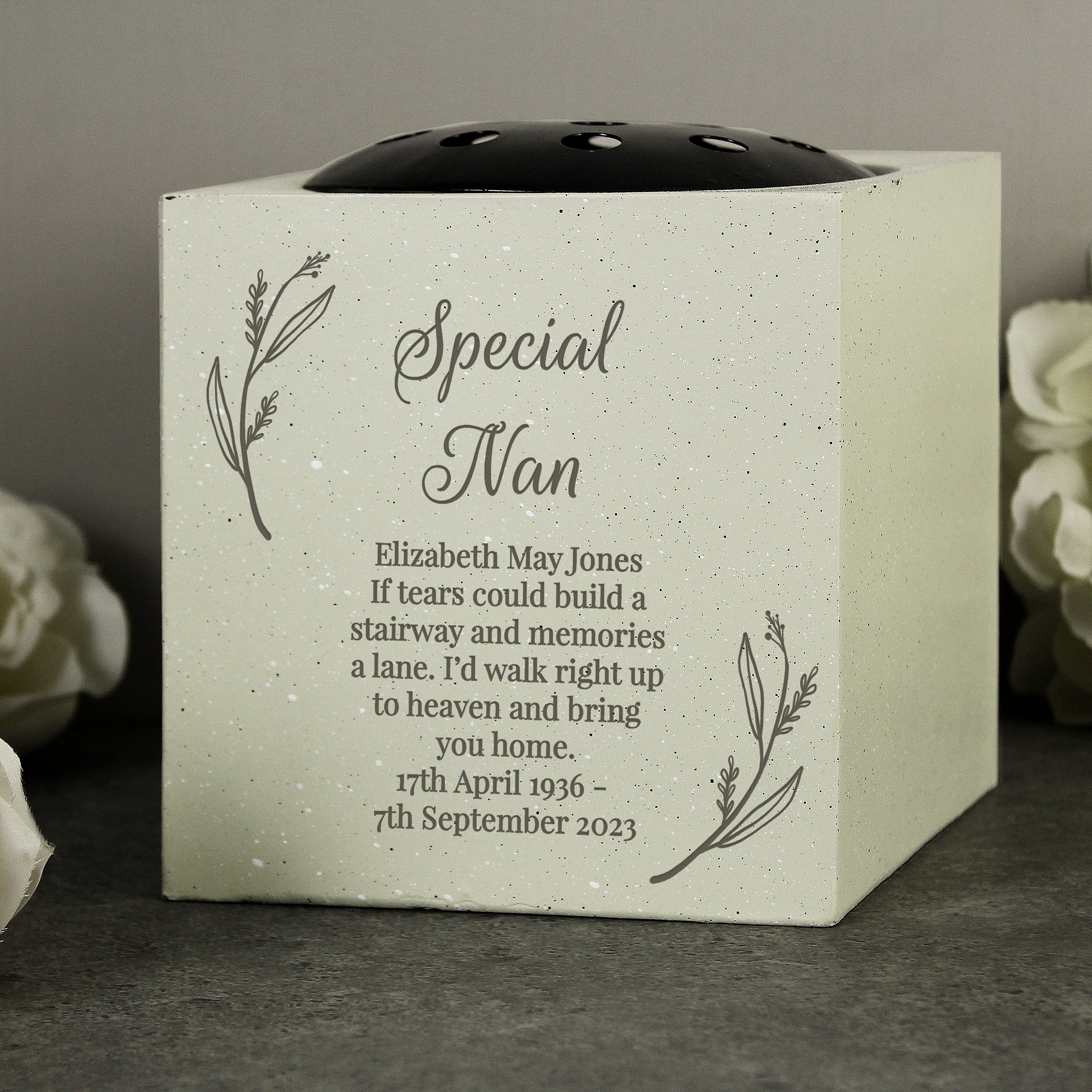 Personalised Botanical Memorial Vase from Heartfelt Gifts