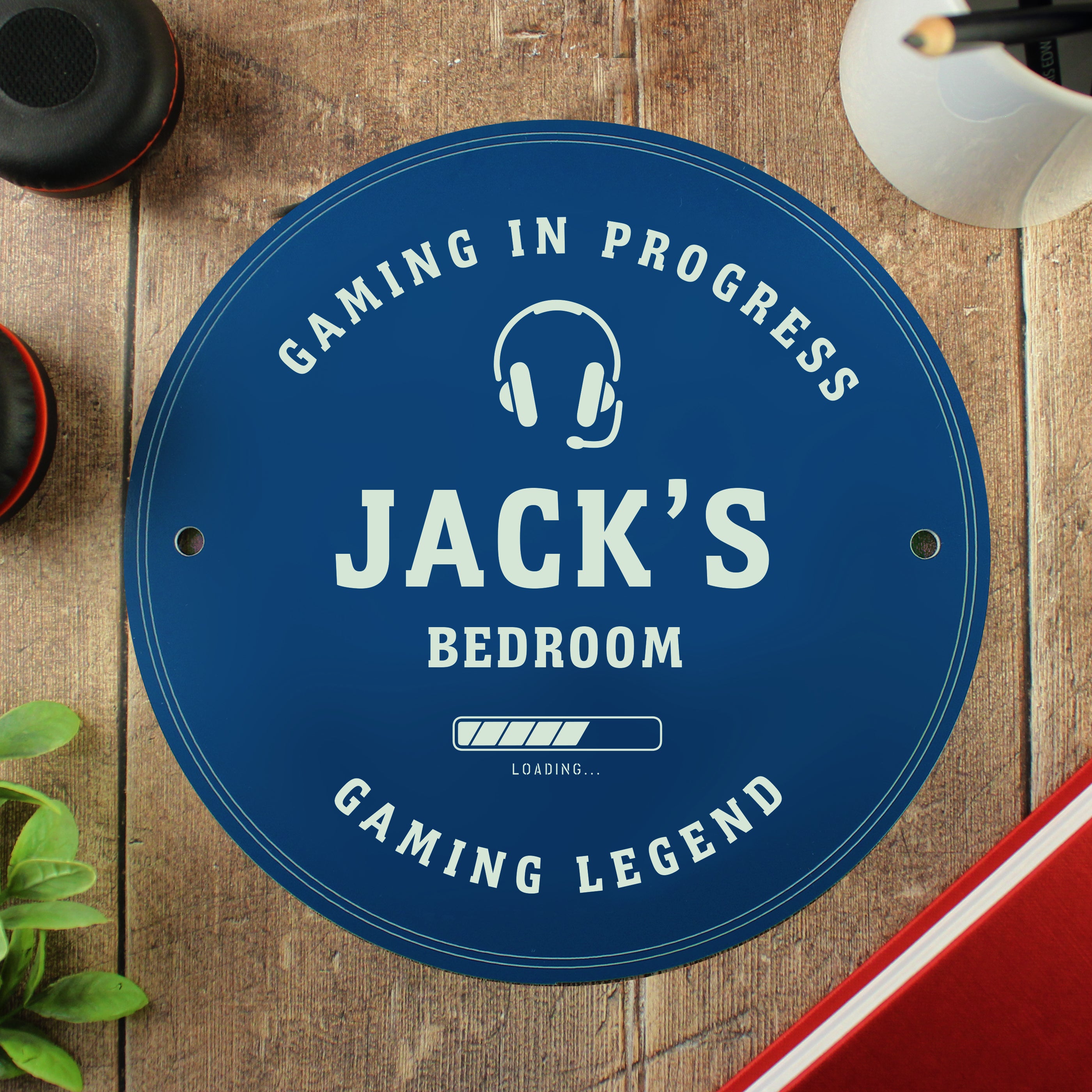 Personalised Gaming Blue Plaque from Heartfelt Gifts
