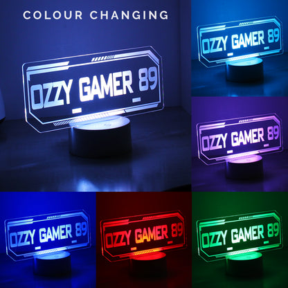 Personalised Gamer Tag LED Colour Changing Night Light - image 2