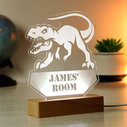 Personalised Dinosaur Wooden Based LED Light - image 3
