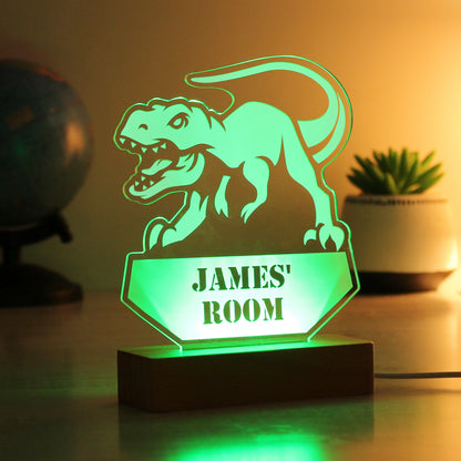 Personalised Dinosaur Wooden Based LED Light - image 5