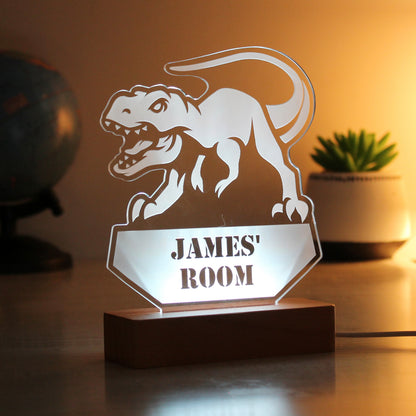 Personalised Dinosaur Wooden Based LED Light - image 7