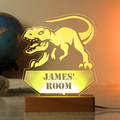 Personalised Dinosaur Wooden Based LED Light - image 9