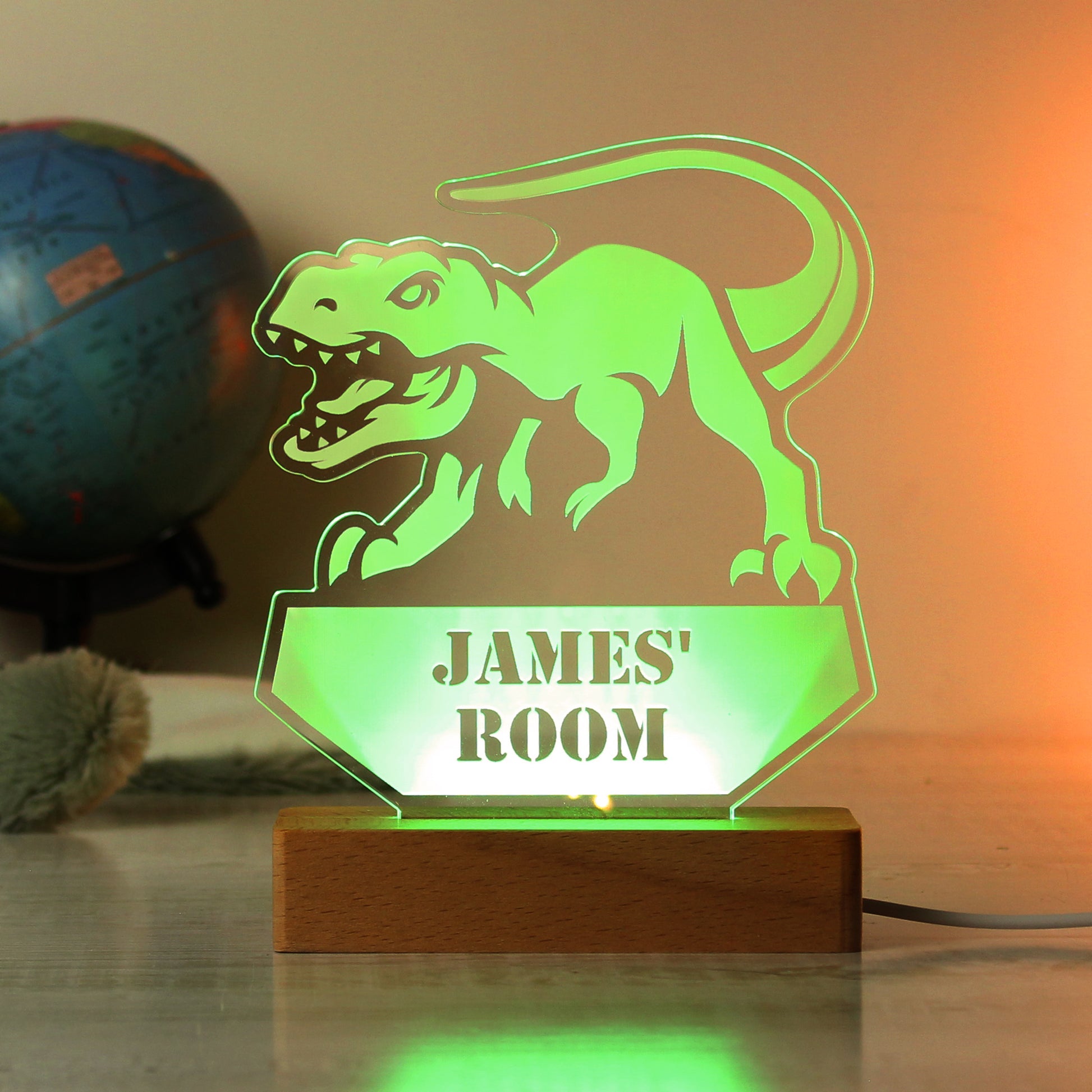 Personalised Dinosaur Wooden Based LED Light - image 10