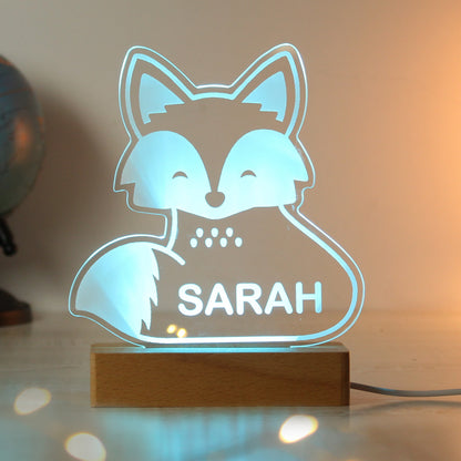 Personalised Fox Wooden Based LED Light - image 11