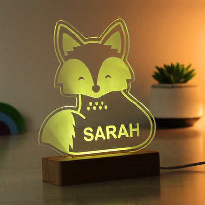 Personalised Fox Wooden Based LED Light - image 12