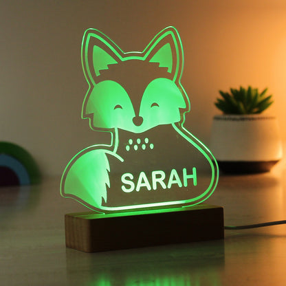 Personalised Fox Wooden Based LED Light - image 4