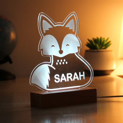 Personalised Fox Wooden Based LED Light - image 9