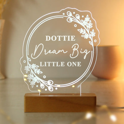 Personalised Floral Wooden Based LED Light - image 14