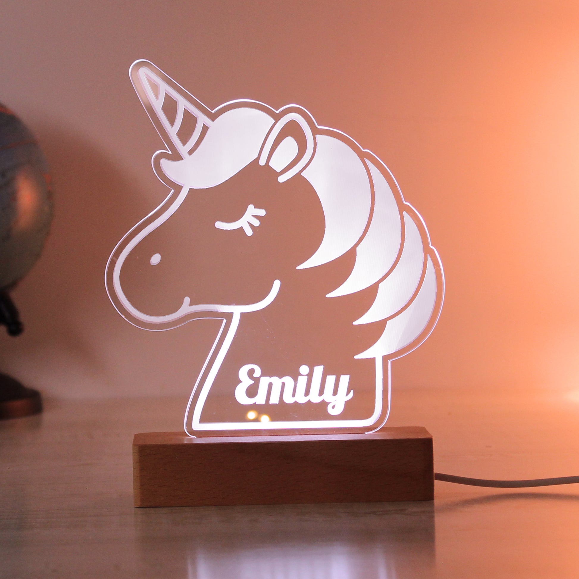 Personalised Unicorn Wooden Based LED Light - image 11