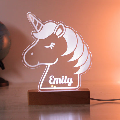 Personalised Unicorn Wooden Based LED Light - image 11