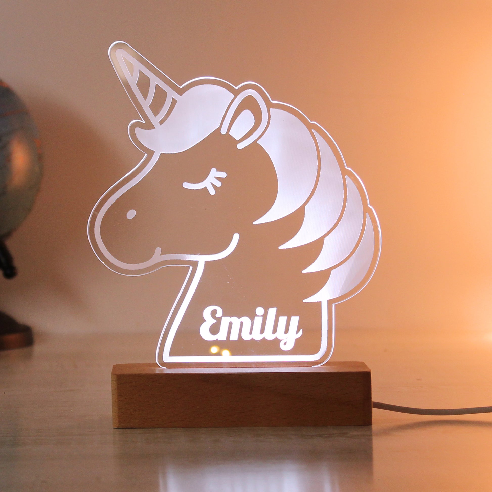 Personalised Unicorn Wooden Based LED Light - image 12