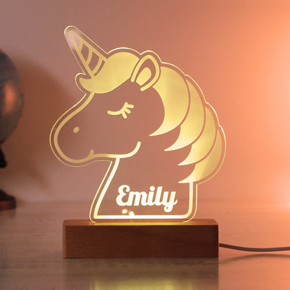 Personalised Unicorn Wooden Based LED Light - image 13