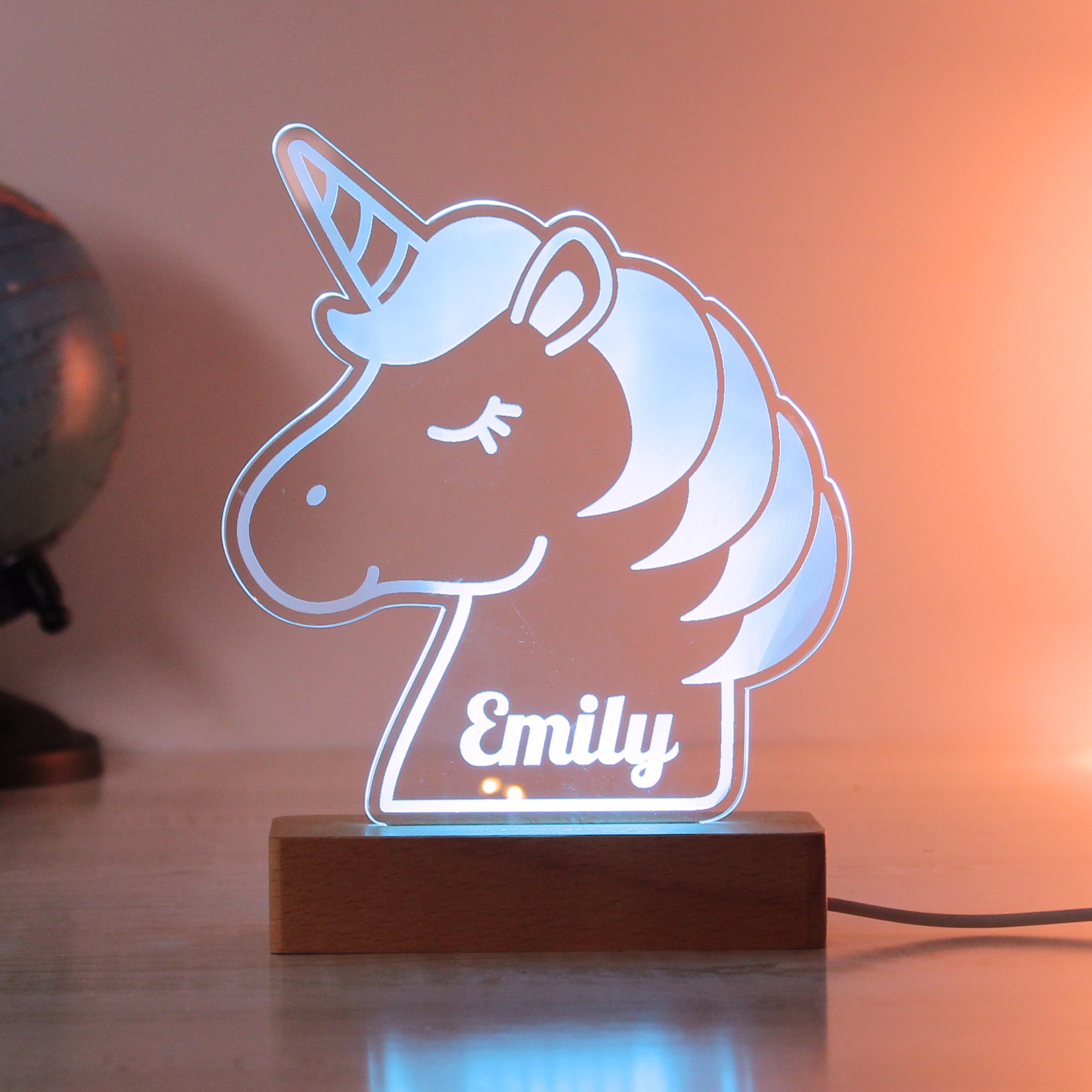Personalised Unicorn Wooden Based LED Light - image 14