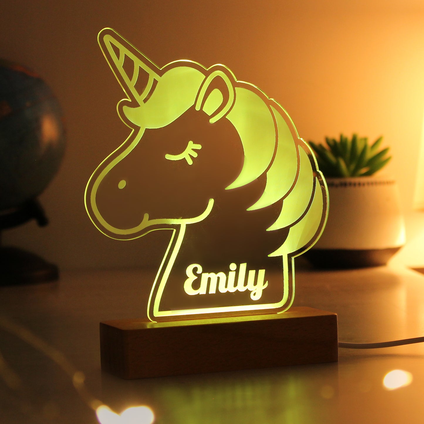 Personalised Unicorn Wooden Based LED Light - image 16