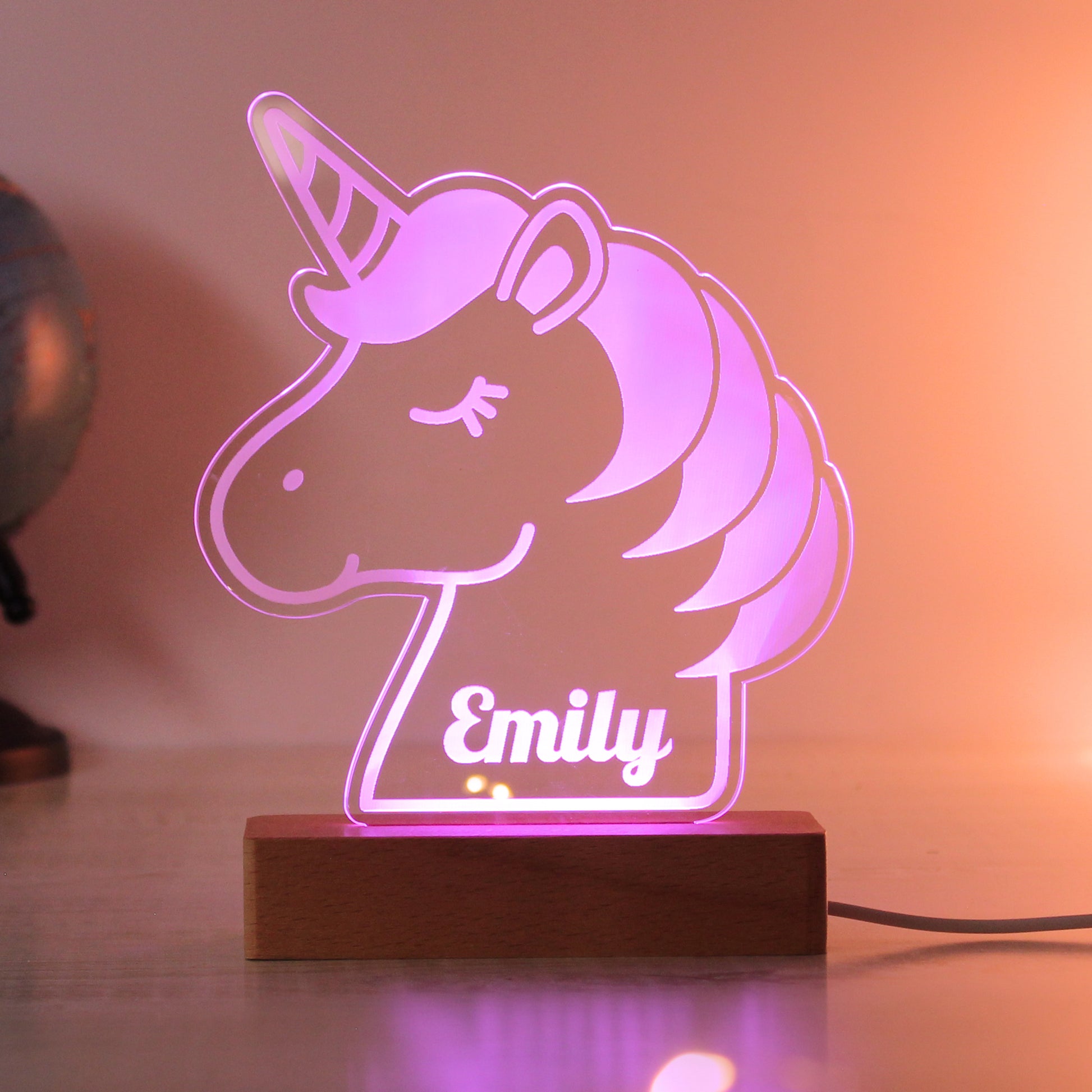 Personalised Unicorn Wooden Based LED Light - image 8