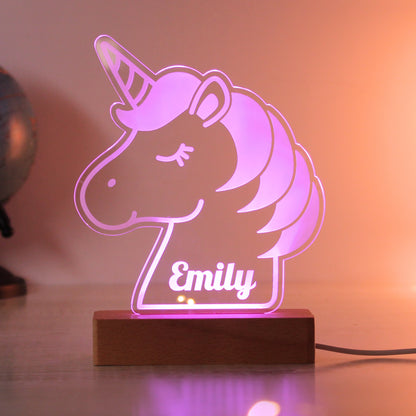Personalised Unicorn Wooden Based LED Light - image 8