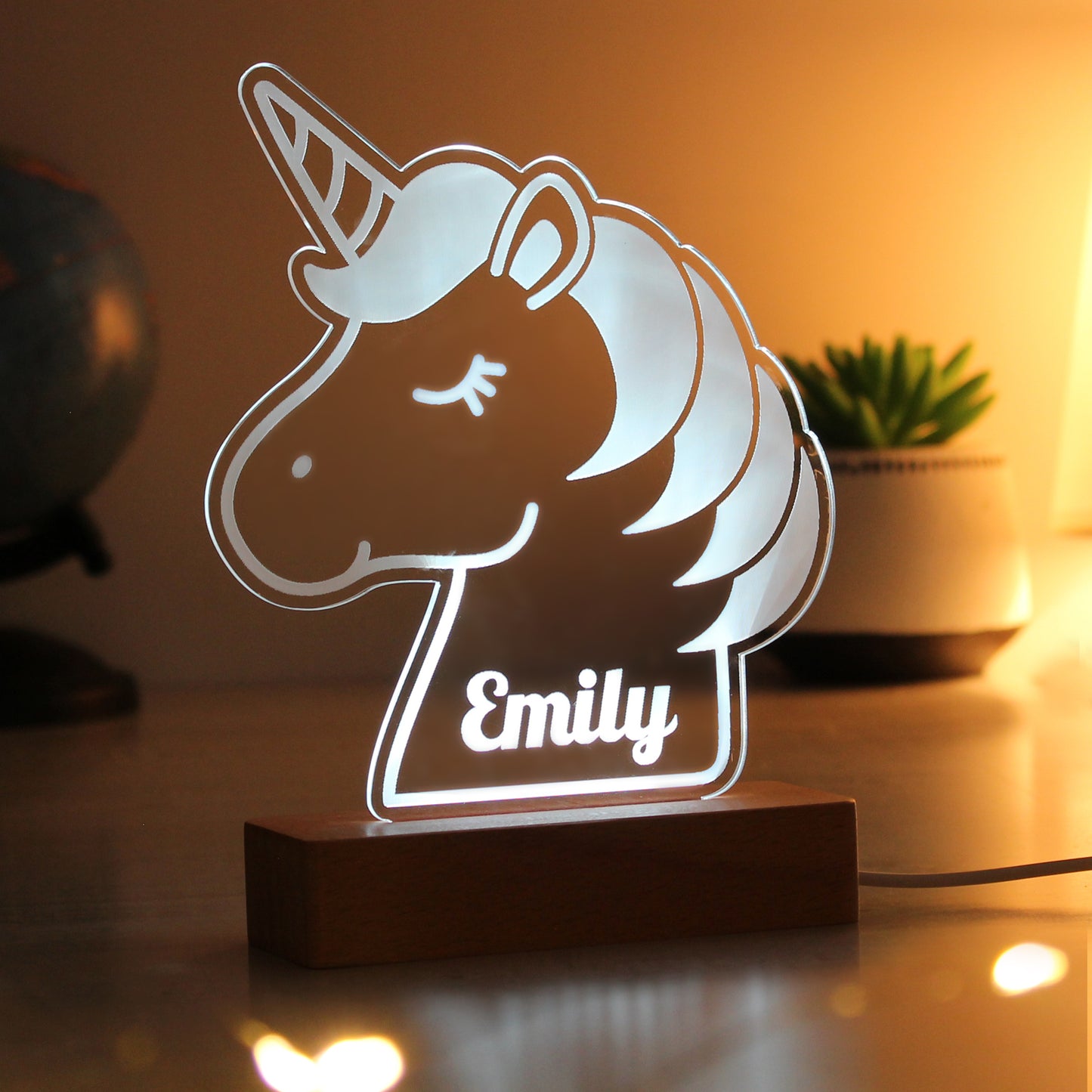 Personalised Unicorn Wooden Based LED Light - image 9