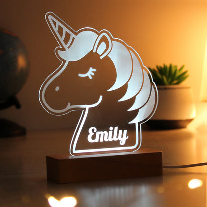 Personalised Unicorn Wooden Based LED Light - image 9