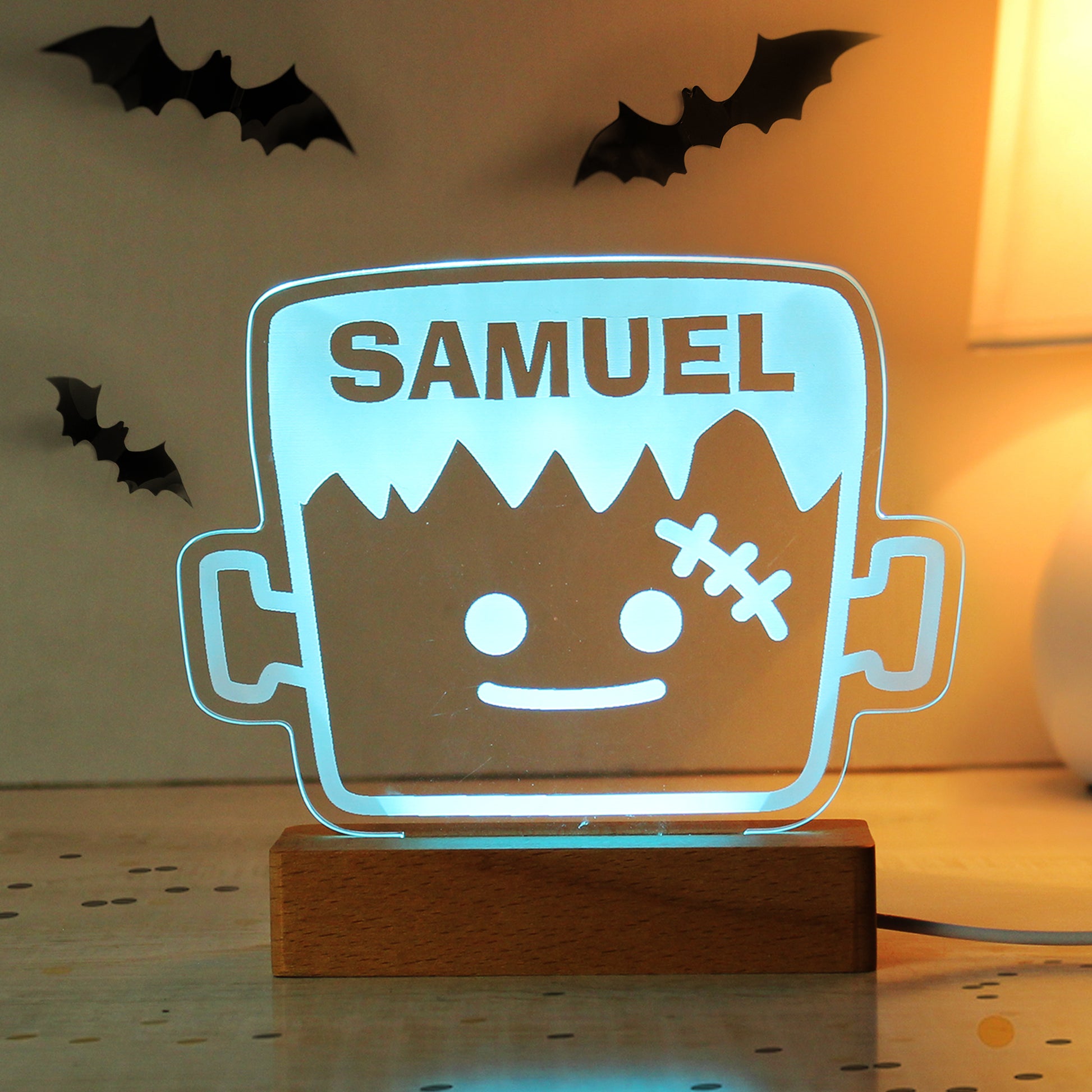 Personalised Frankenstein Wooden LED Light - image 3