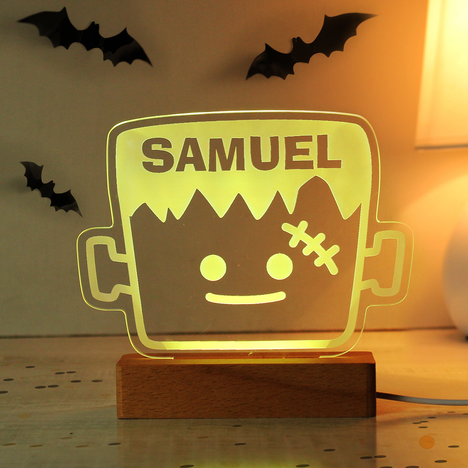 Personalised Frankenstein Wooden LED Light - image 4