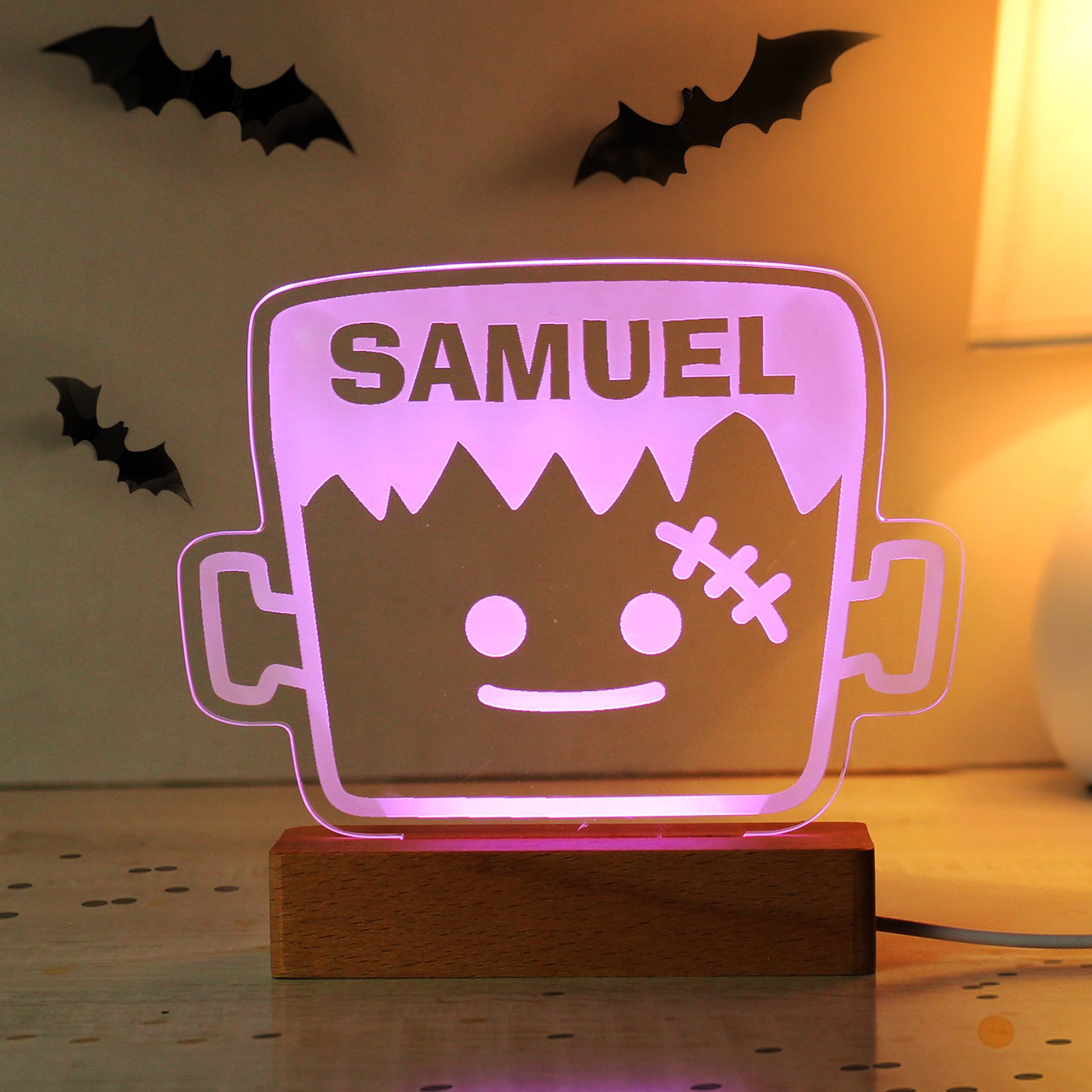 Personalised Frankenstein Wooden LED Light - image 5