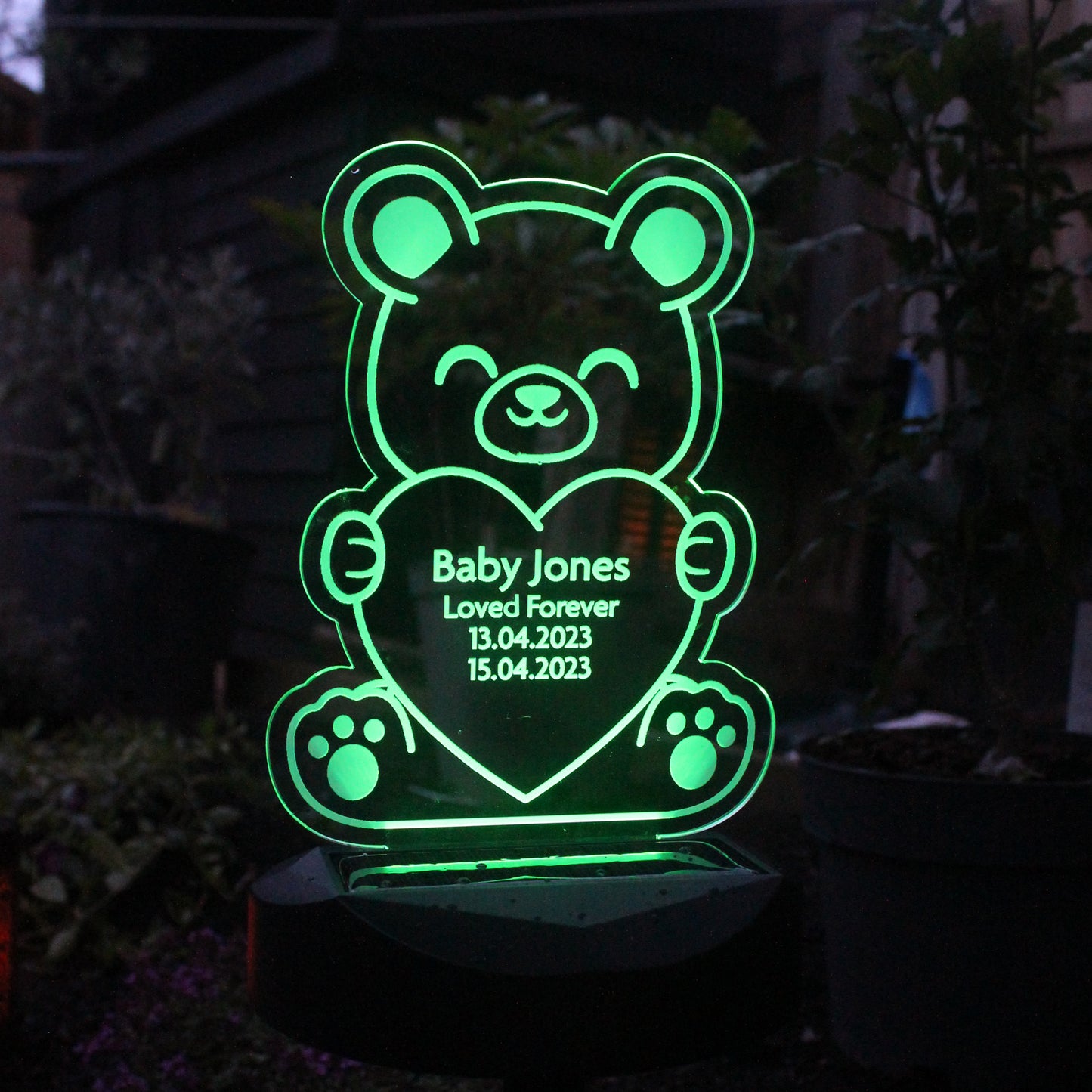 Personalised Memorial Solar Light - Bear - image 2