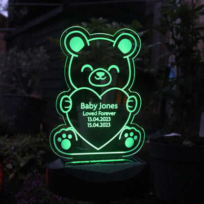 Personalised Memorial Solar Light - Bear - image 2