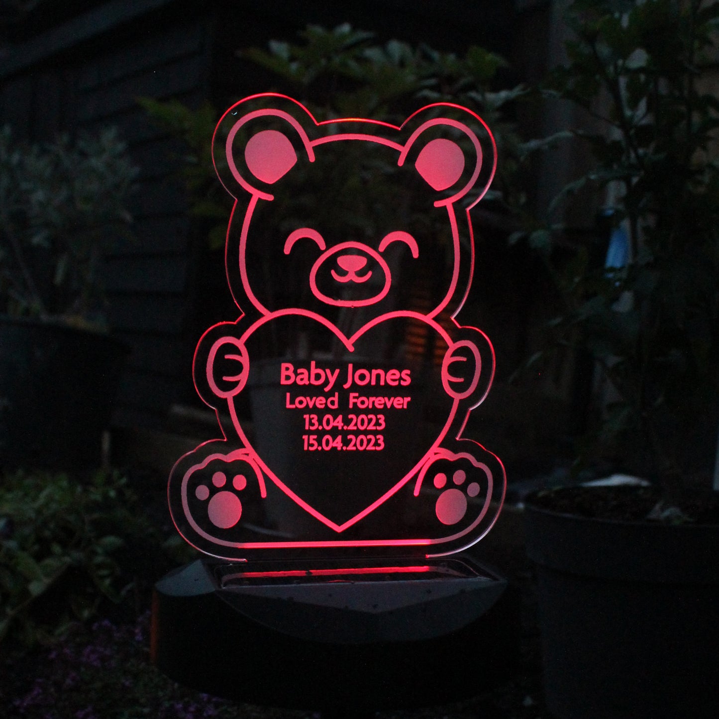 Personalised Memorial Solar Light - Bear - image 11