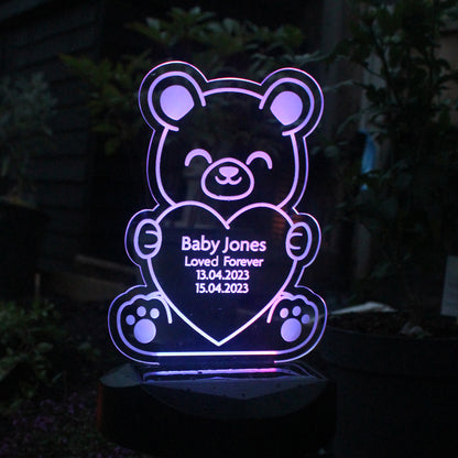 Personalised Memorial Solar Light - Bear - image 3