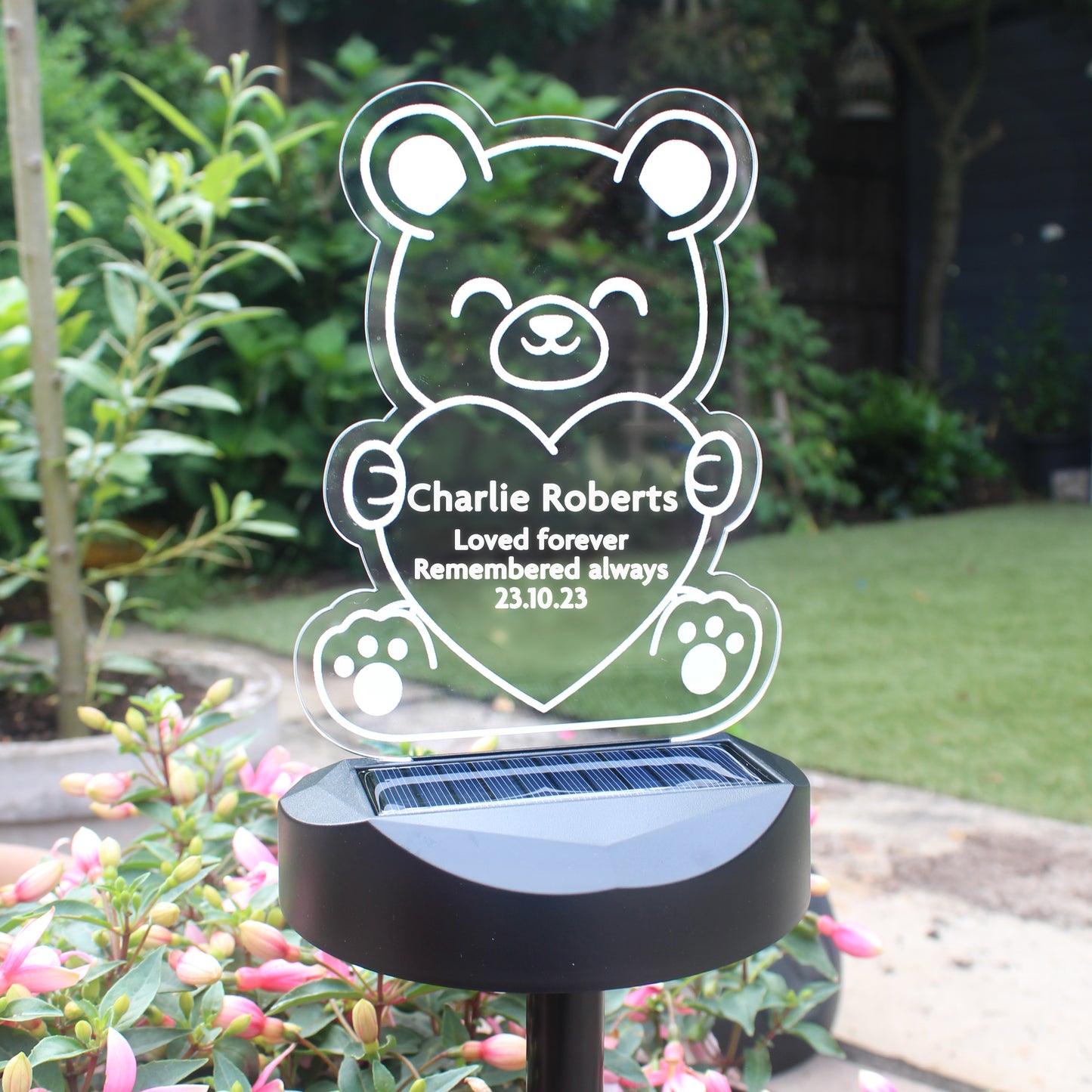 Personalised Memorial Solar Light - Bear - image 4
