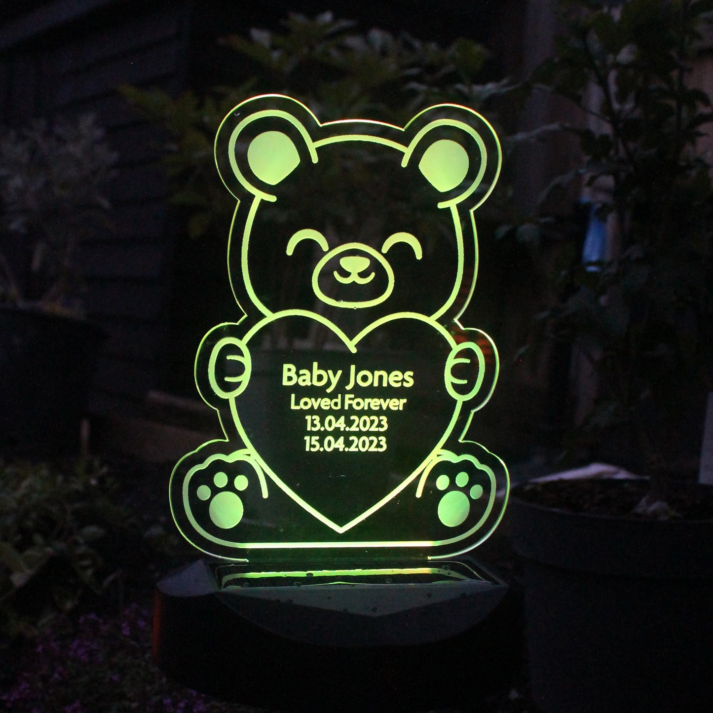 Personalised Memorial Solar Light - Bear - image 6