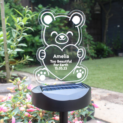 Personalised Memorial Solar Light - Bear - image 7