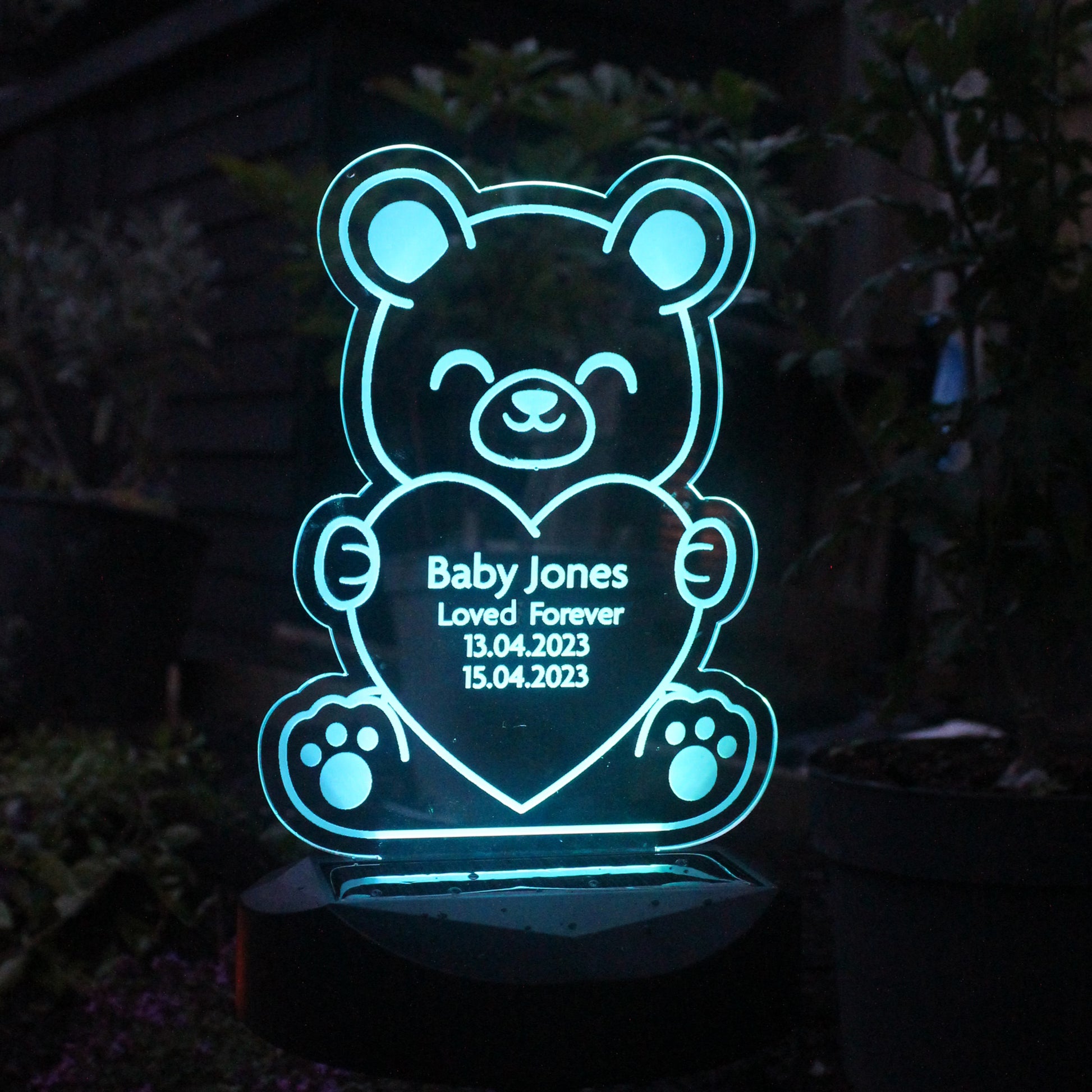 Personalised Memorial Solar Light - Bear - image 8