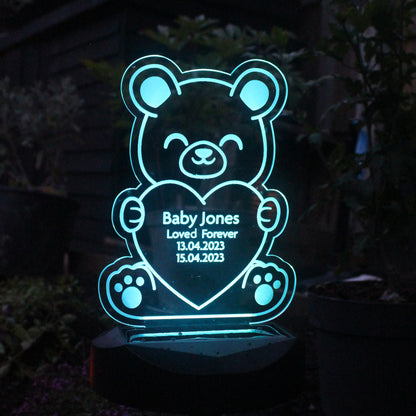 Personalised Memorial Solar Light - Bear - image 8