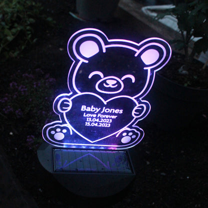 Personalised Memorial Solar Light - Bear - image 9