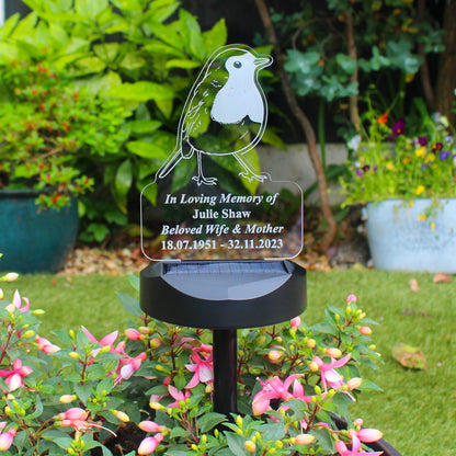 Personalised Memorial Solar Light - Robin - image 3