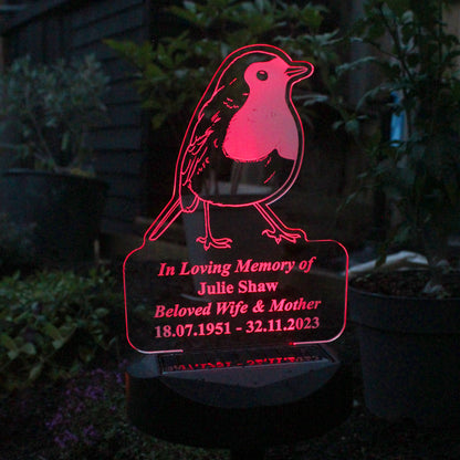 Personalised Memorial Solar Light - Robin - image 4