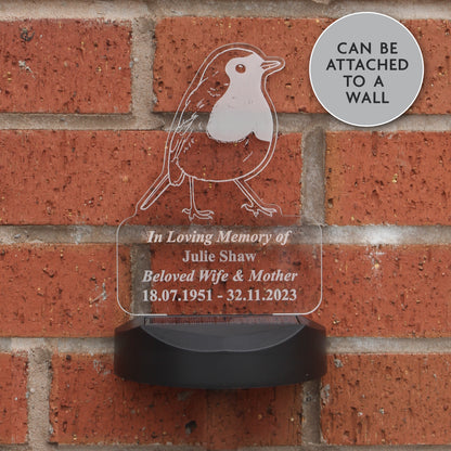 Personalised Memorial Solar Light - Robin - image 5