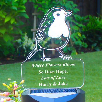Personalised Memorial Solar Light - Robin - image 7