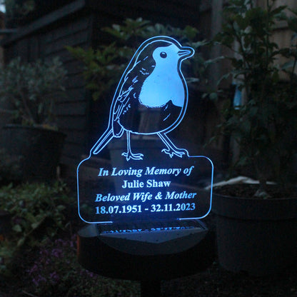 Personalised Memorial Solar Light - Robin - image 10