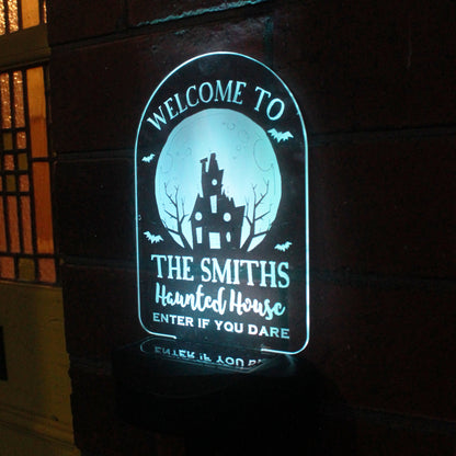 Personalised Haunted House Halloween Solar Light - image 2