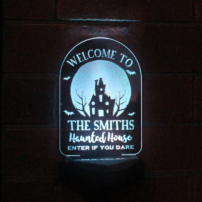 Personalised Haunted House Halloween Solar Light - image 4