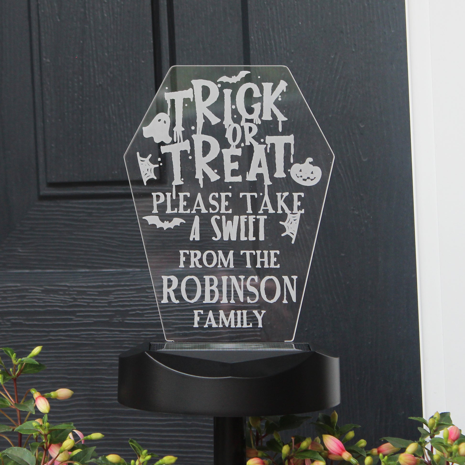 Personalised Trick or Treat Halloween Solar Light from Heartfelt Gifts