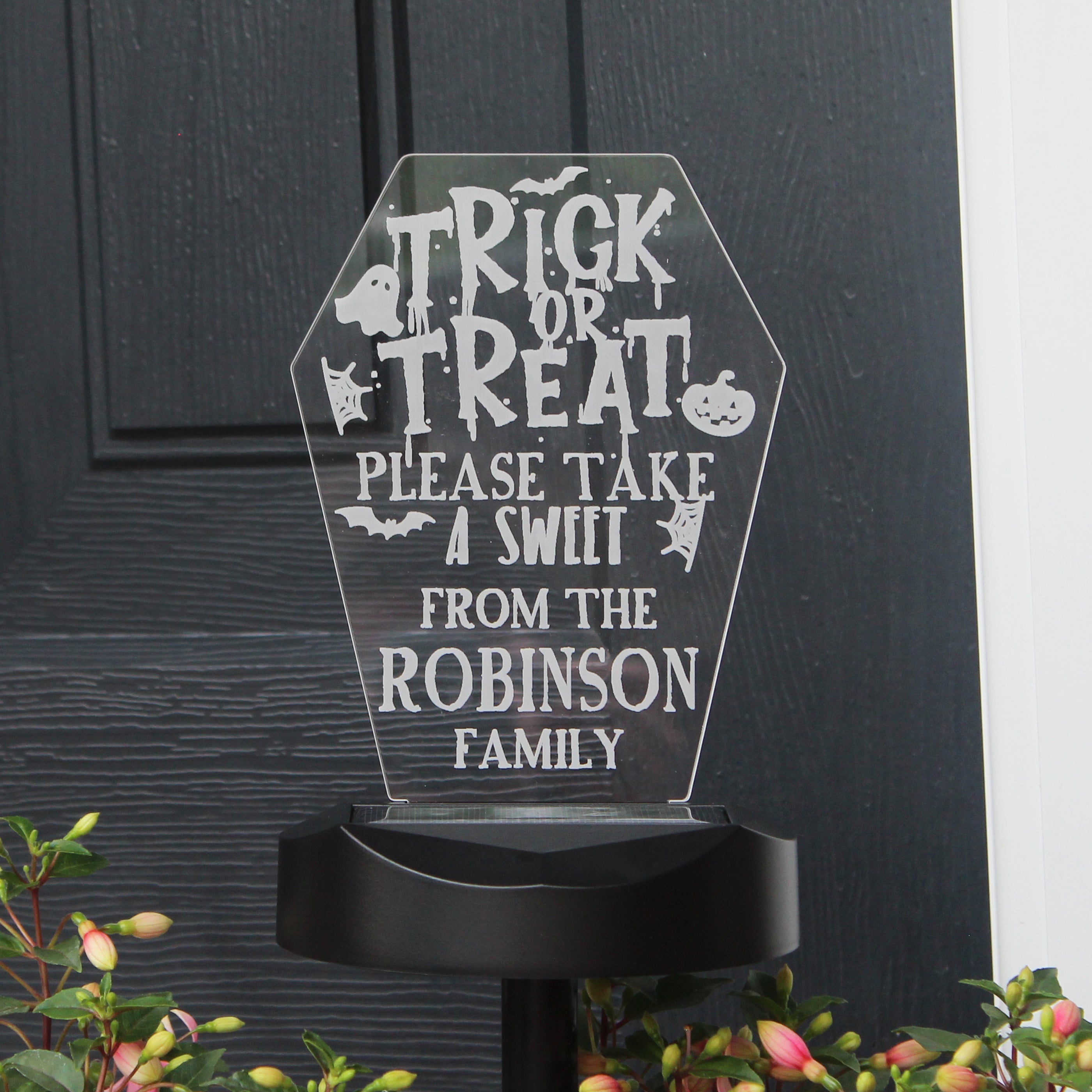 Personalised Trick or Treat Halloween Solar Light from Heartfelt Gifts