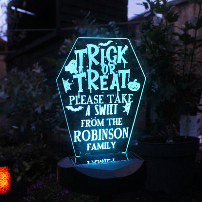 Personalised Trick or Treat Halloween Solar Light - image 2