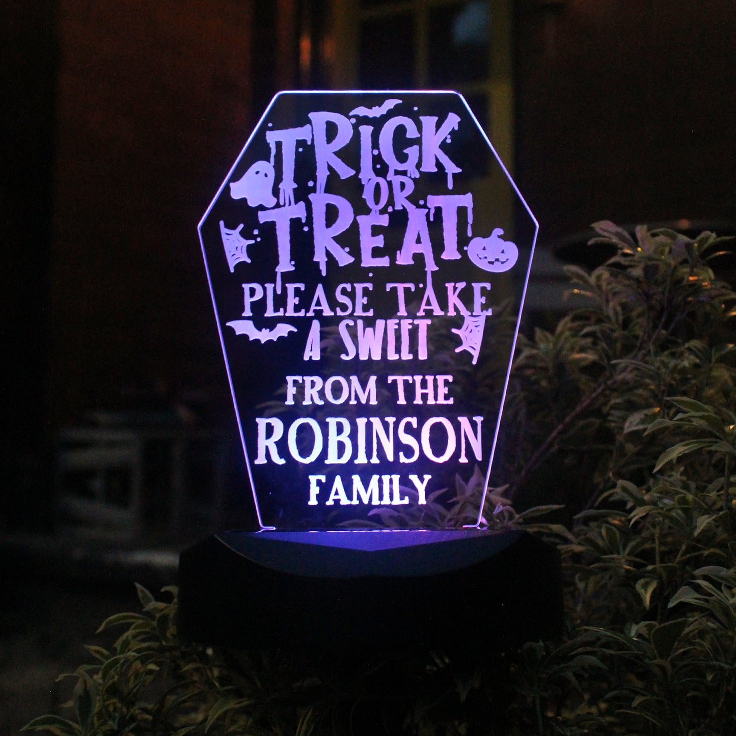 Personalised Trick or Treat Halloween Solar Light - image 3
