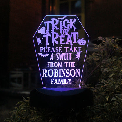 Personalised Trick or Treat Halloween Solar Light - image 3